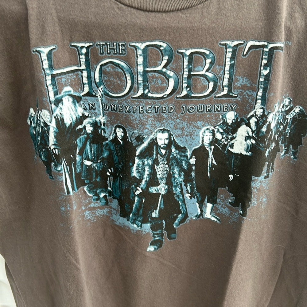 Mens Hobbit Tshirt Large GRAY Lightweight large great condition